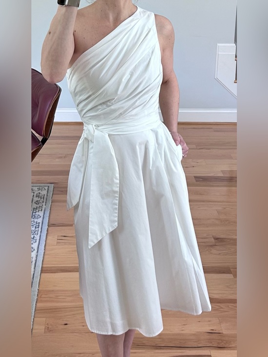 Banana Republic Dresses & Skirts - Banana Republic White One-Shoulder Poplin Dress